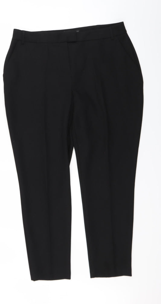 Womens UK Size 14 Dorothy Perkins Regular Fit Dress Pants Black Trousers