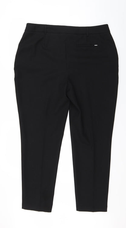 Womens UK Size 14 Dorothy Perkins Regular Fit Dress Pants Black Trousers