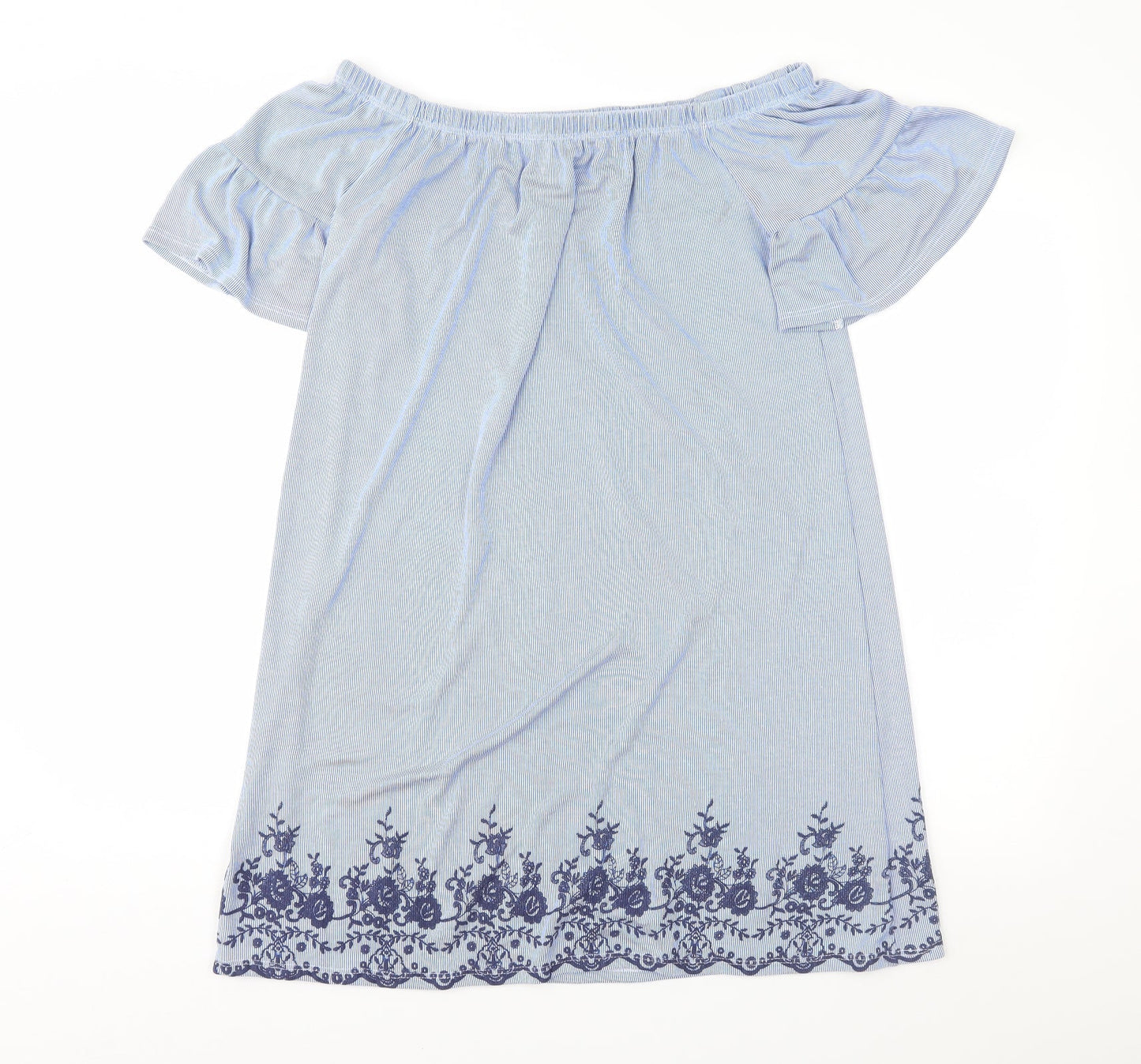 George Womens Blue Striped  A-Line  Size 10