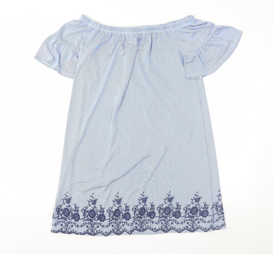 George Womens Blue Striped  A-Line  Size 10