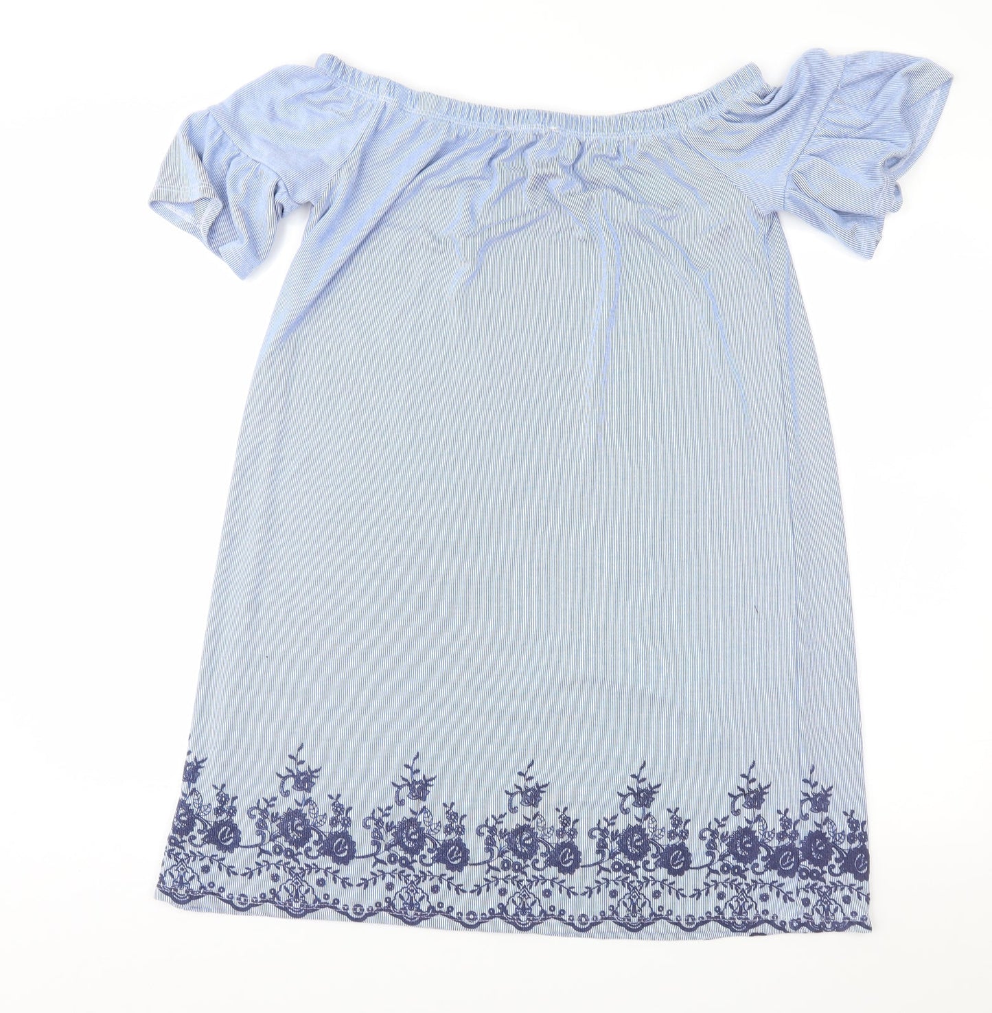 George Womens Blue Striped  A-Line  Size 10