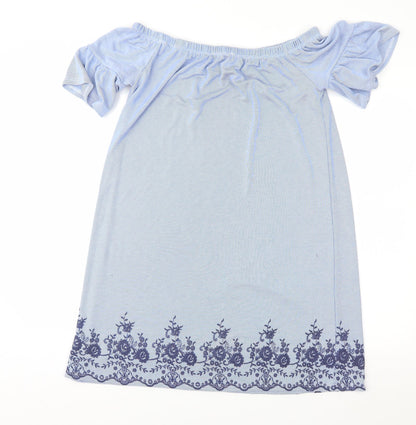 George Womens Blue Striped  A-Line  Size 10