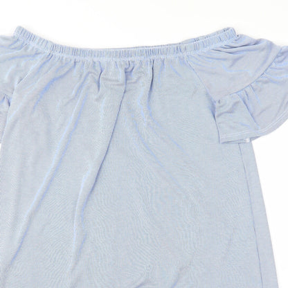 George Womens Blue Striped  A-Line  Size 10