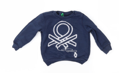 United Colors of Benetton Boys Blue   Pullover Sweatshirt Size 2 Years