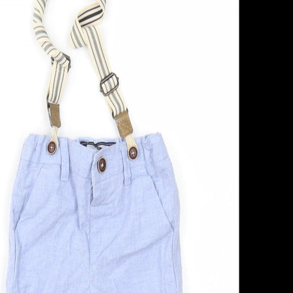 Close-up detail of Next boys’ blue cargo trousers, size 9, months