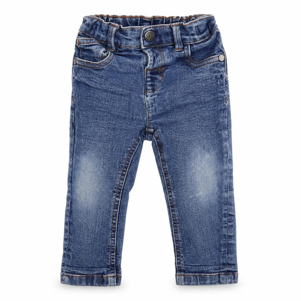 Front view of Next Baby Blue Denim Capri Jeans, size 9, Months