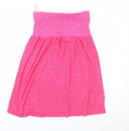 Boohoo Womens Pink Geometric Rayon Fit & Flare  Size S