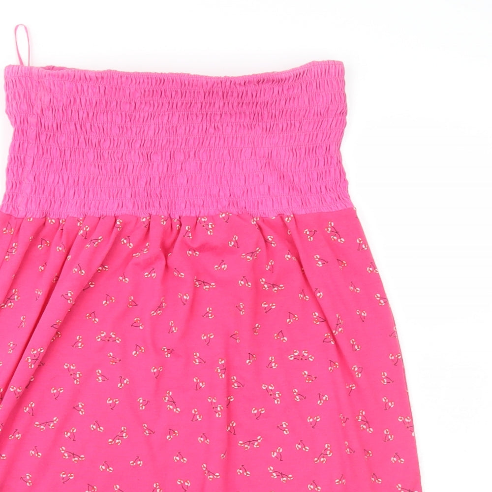 Boohoo Womens Pink Geometric Rayon Fit & Flare  Size S