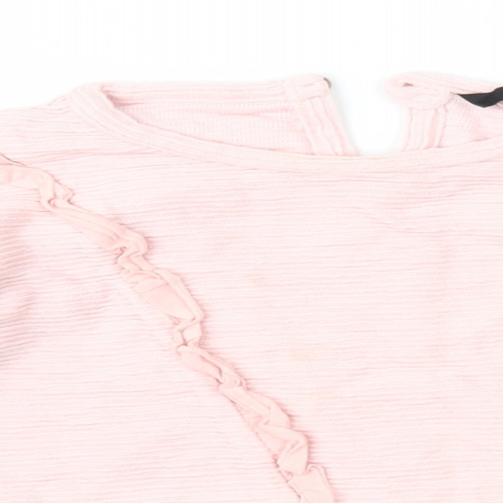 Close-up detail of George girls’ pink basic blouse, size 2-3, years