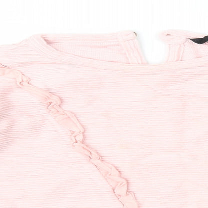 Close-up detail of George girls’ pink basic blouse, size 2-3, years