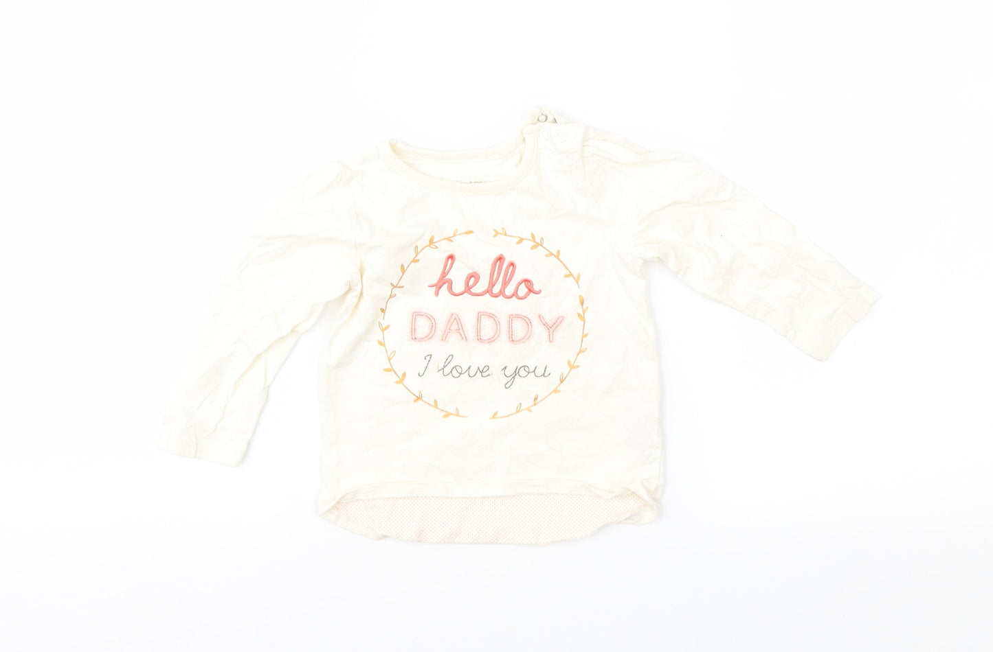 Nutmeg Girls Ivory   Basic T-Shirt Size 9-12 Months
