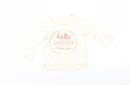 Nutmeg Girls Ivory   Basic T-Shirt Size 9-12 Months