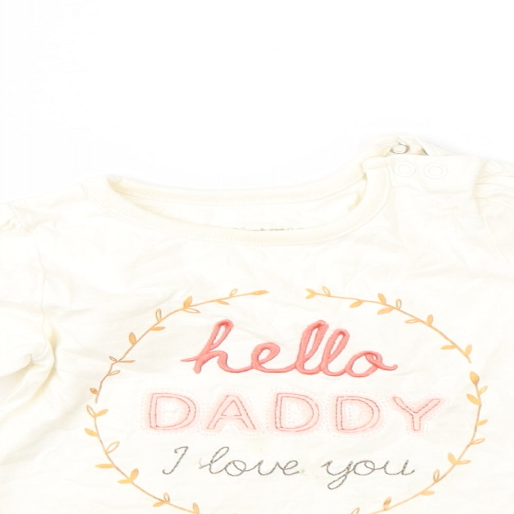 Nutmeg Girls Ivory   Basic T-Shirt Size 9-12 Months