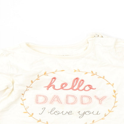 Nutmeg Girls Ivory   Basic T-Shirt Size 9-12 Months