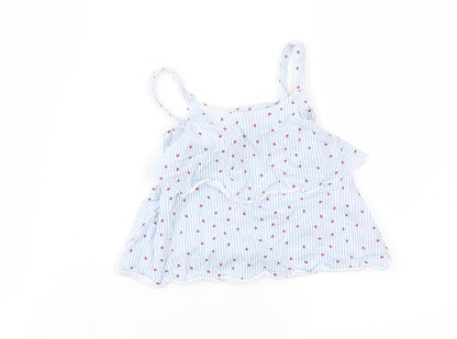 Matalan Girls Blue Striped  Fit & Flare  Size 9-12 Months