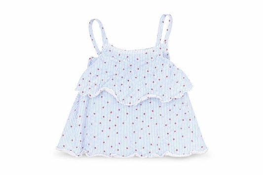 Matalan Girls Blue Striped  Fit & Flare  Size 9-12 Months