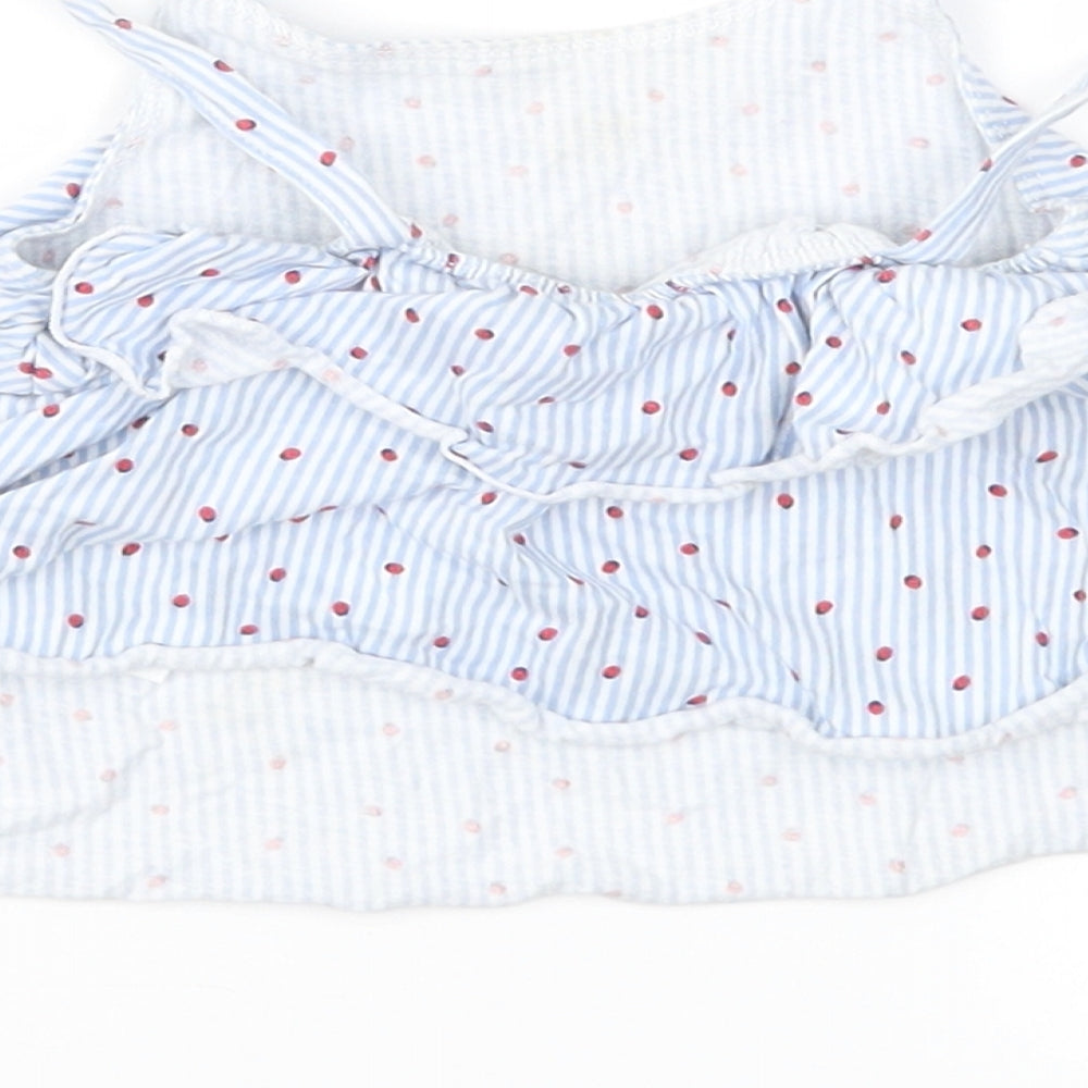 Matalan Girls Blue Striped  Fit & Flare  Size 9-12 Months
