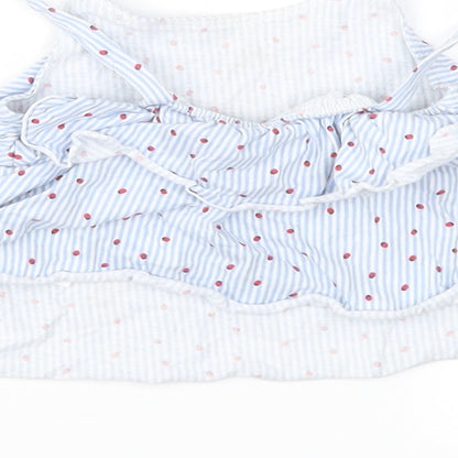 Matalan Girls Blue Striped  Fit & Flare  Size 9-12 Months