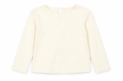 Front view of Tu girls’ beige basic t-shirt, size 2-3, years