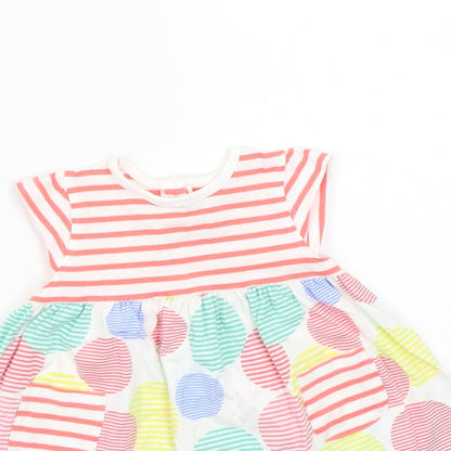 Mothercare Girls White Striped  Basic T-Shirt Size 3-6 Months