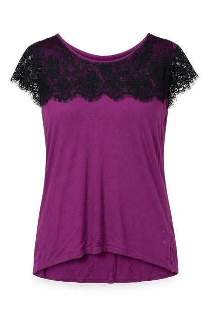 Womens UK Size 14 Warehouse Purple Basic T-Shirt