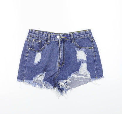 SheIn Womens Blue   Cut-Off Shorts Size S
