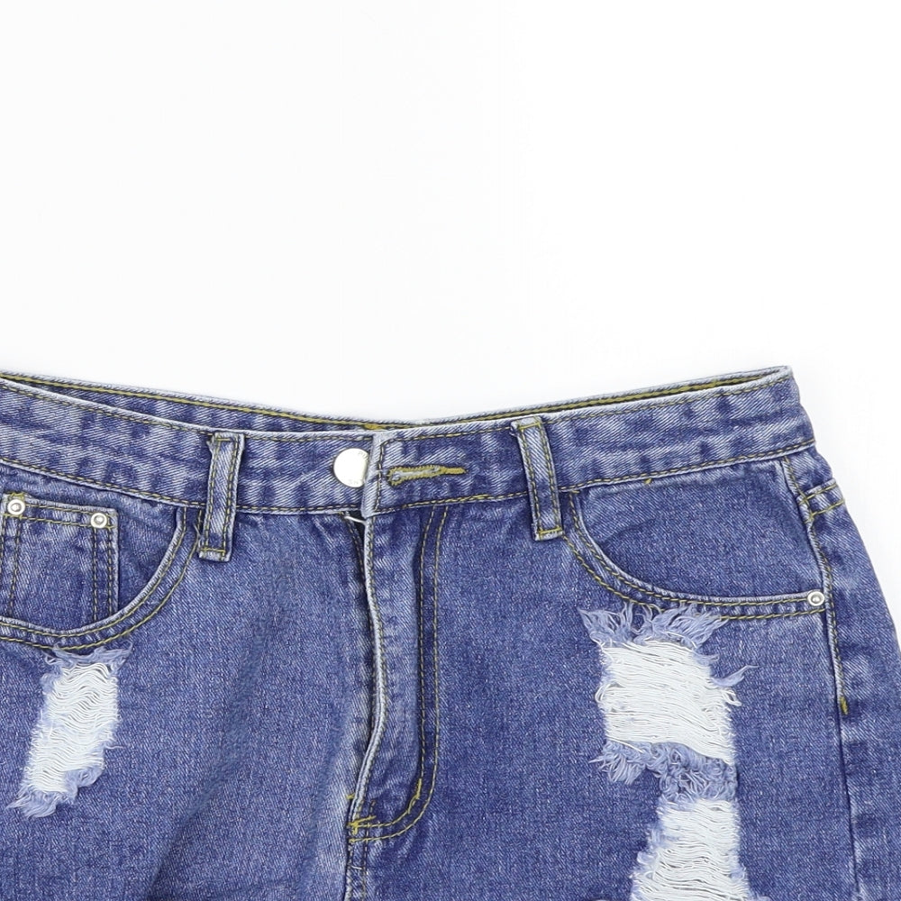 SheIn Womens Blue   Cut-Off Shorts Size S