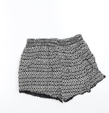 Primark Womens Black Geometric  Bermuda Shorts Size 8