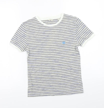 Jack Wills Womens Grey Striped  Basic T-Shirt Size 8