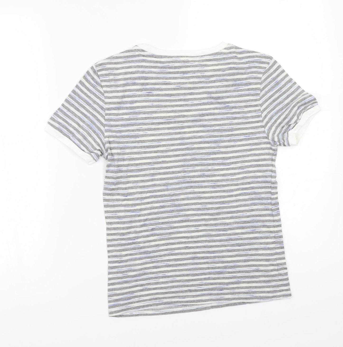 Jack Wills Womens Grey Striped  Basic T-Shirt Size 8