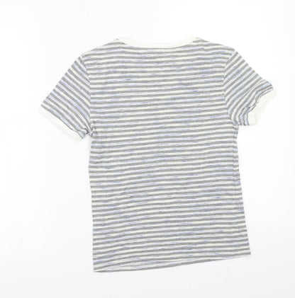 Jack Wills Womens Grey Striped  Basic T-Shirt Size 8
