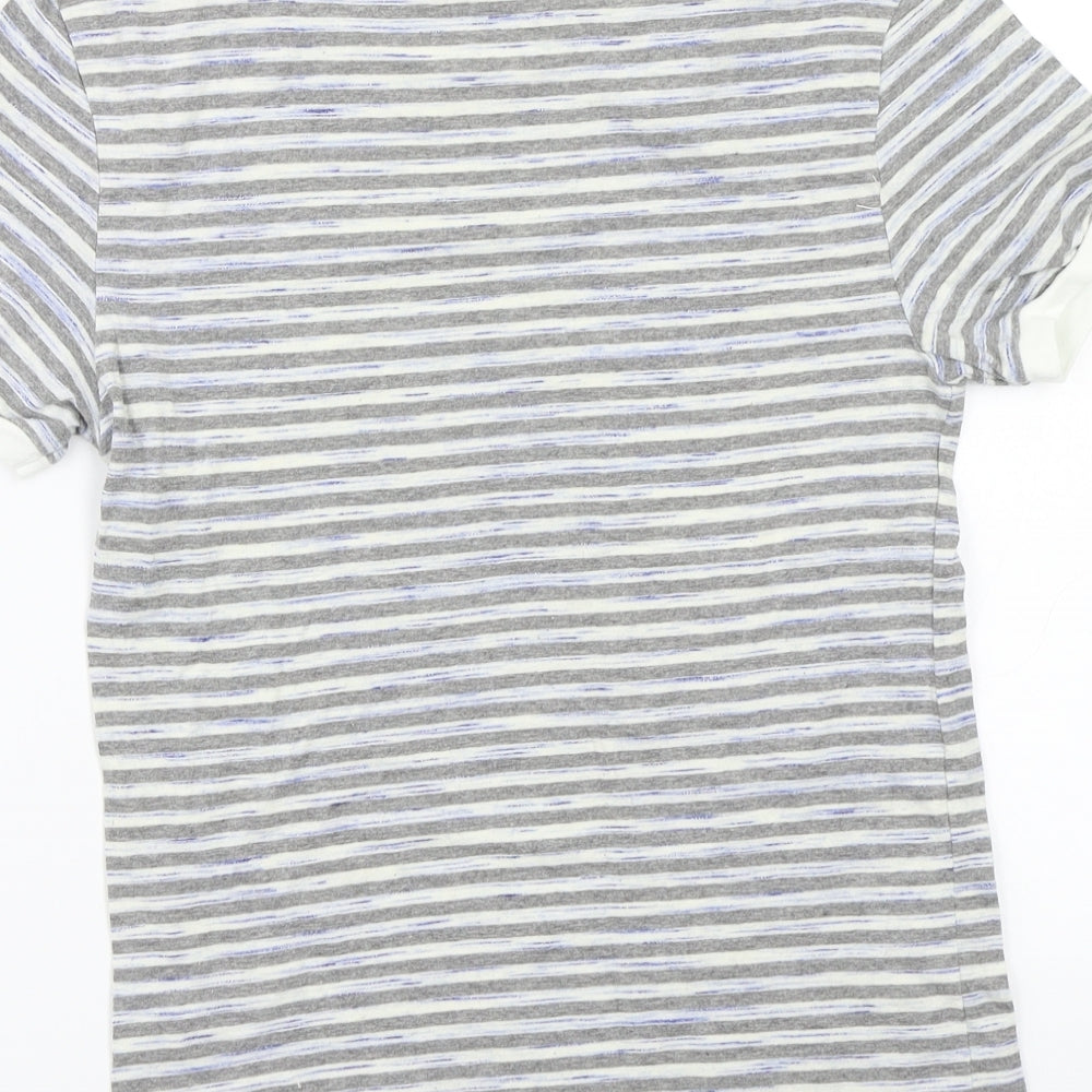 Jack Wills Womens Grey Striped  Basic T-Shirt Size 8