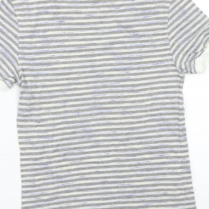 Jack Wills Womens Grey Striped  Basic T-Shirt Size 8