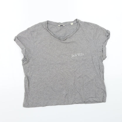 Jack Wills Womens Grey   Basic T-Shirt Size 6
