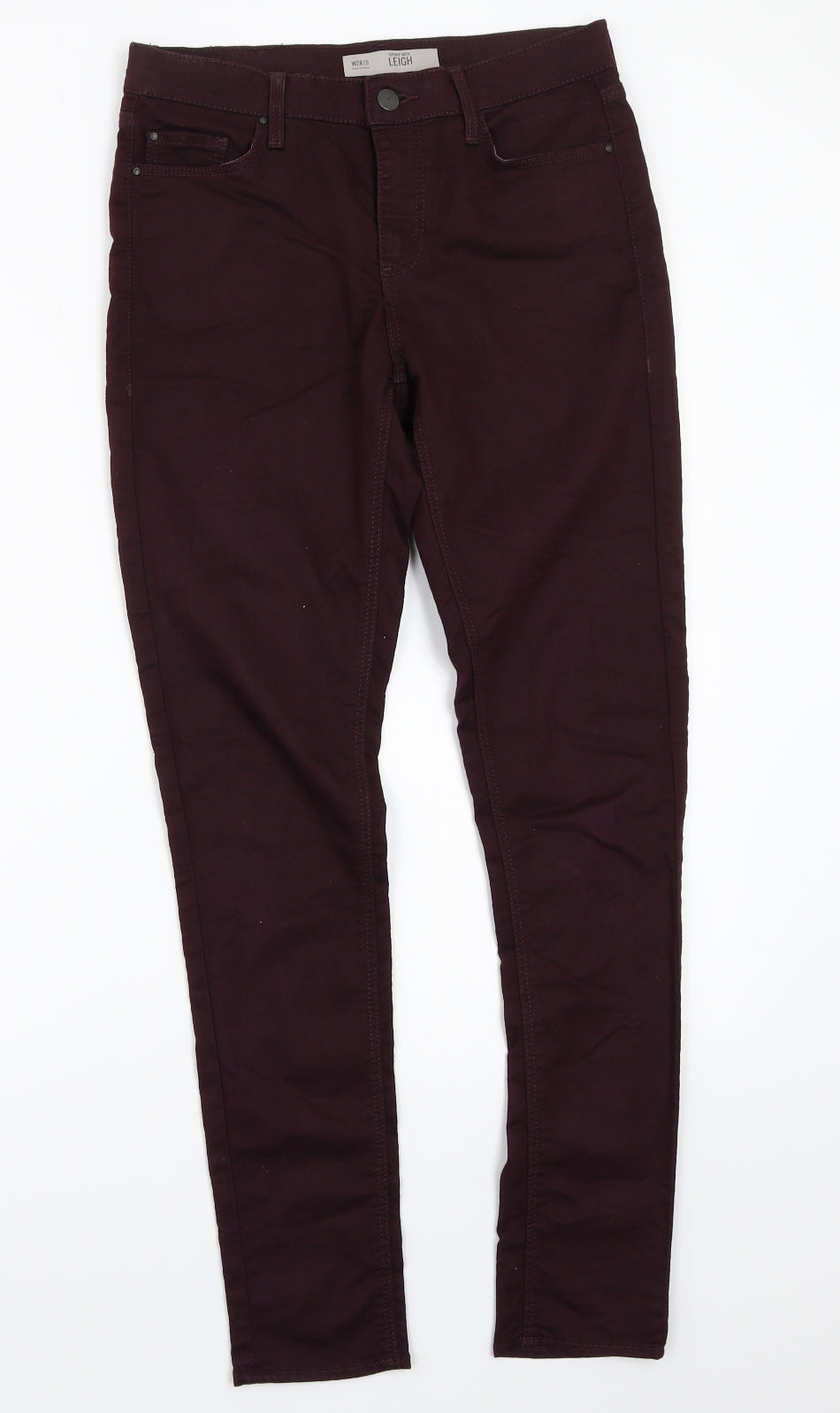 Topshop Womens Purple   Straight Jeans Size 28 L31 in