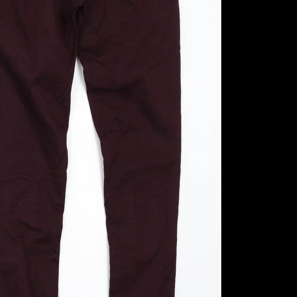 Topshop Womens Purple   Straight Jeans Size 28 L31 in