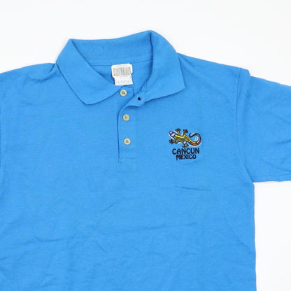 Preworn Mens Blue    Polo Size S  - Cancun mexico