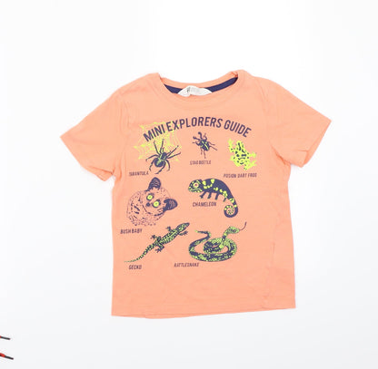 H&M Boys Orange   Basic T-Shirt Size 5 Years