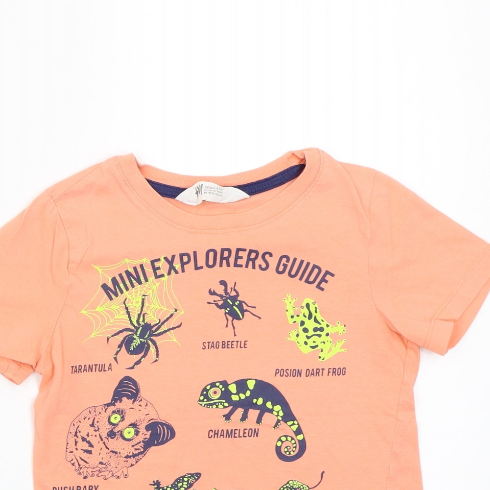 H&M Boys Orange   Basic T-Shirt Size 5 Years