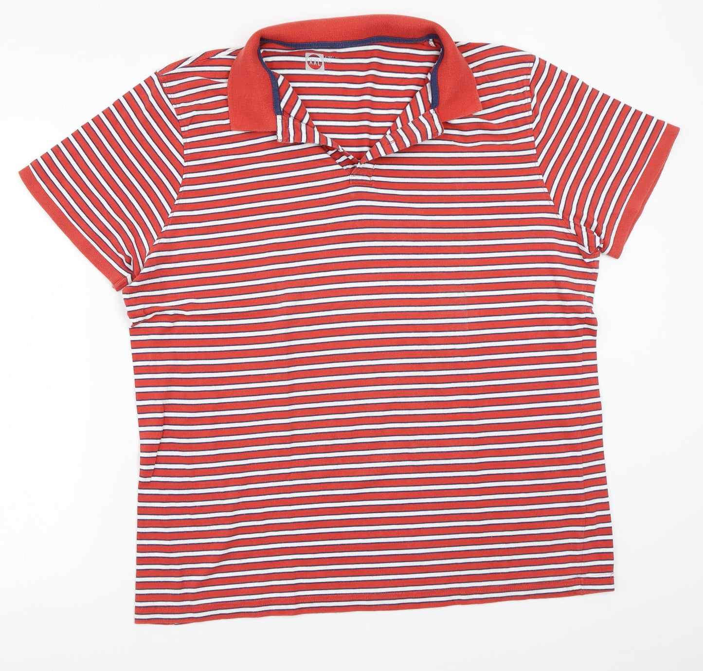 Preworn Mens Red Striped   Polo Size 2XL