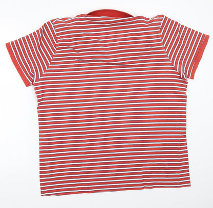 Preworn Mens Red Striped   Polo Size 2XL