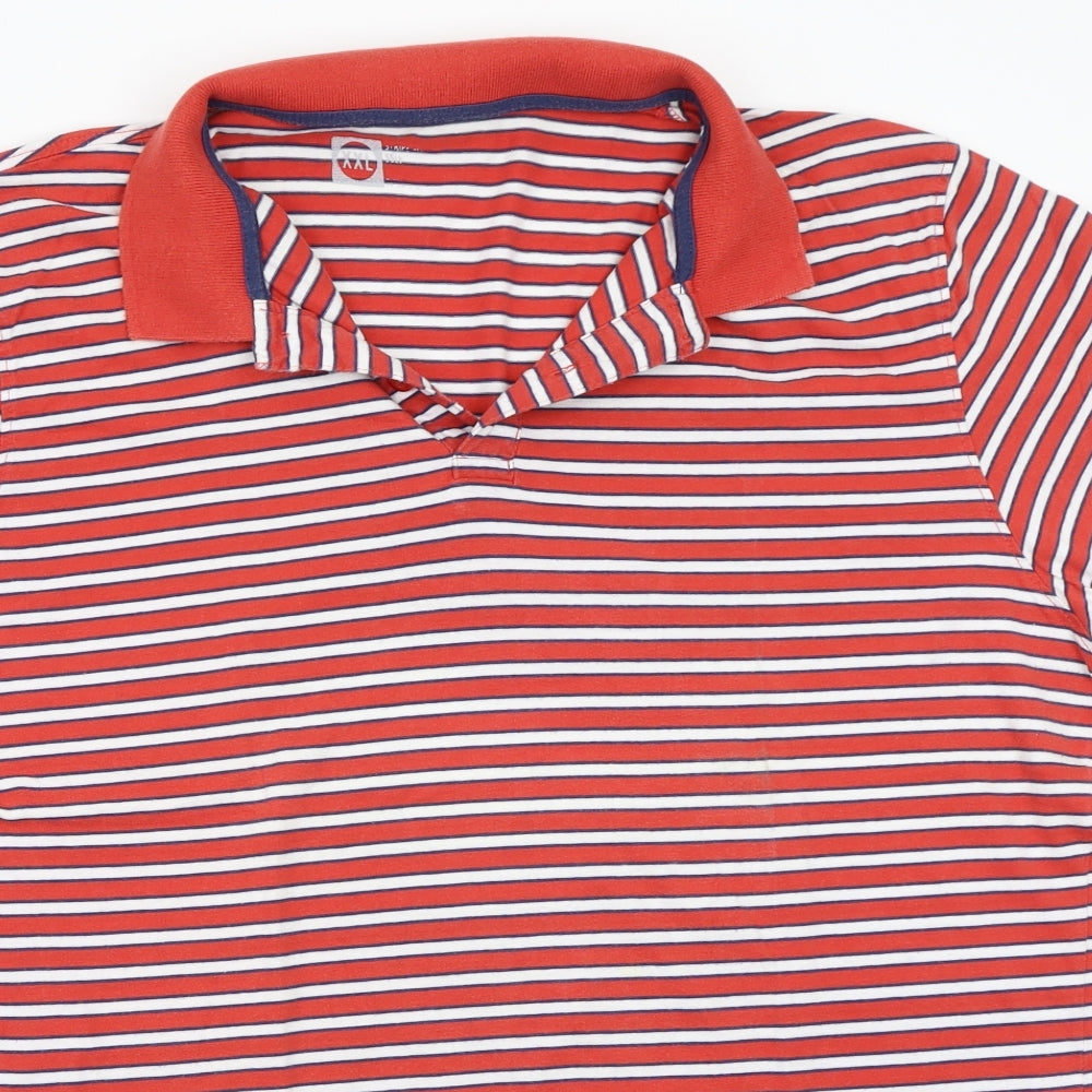 Preworn Mens Red Striped   Polo Size 2XL