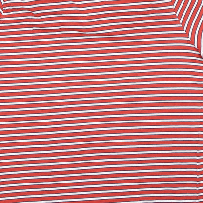 Preworn Mens Red Striped   Polo Size 2XL