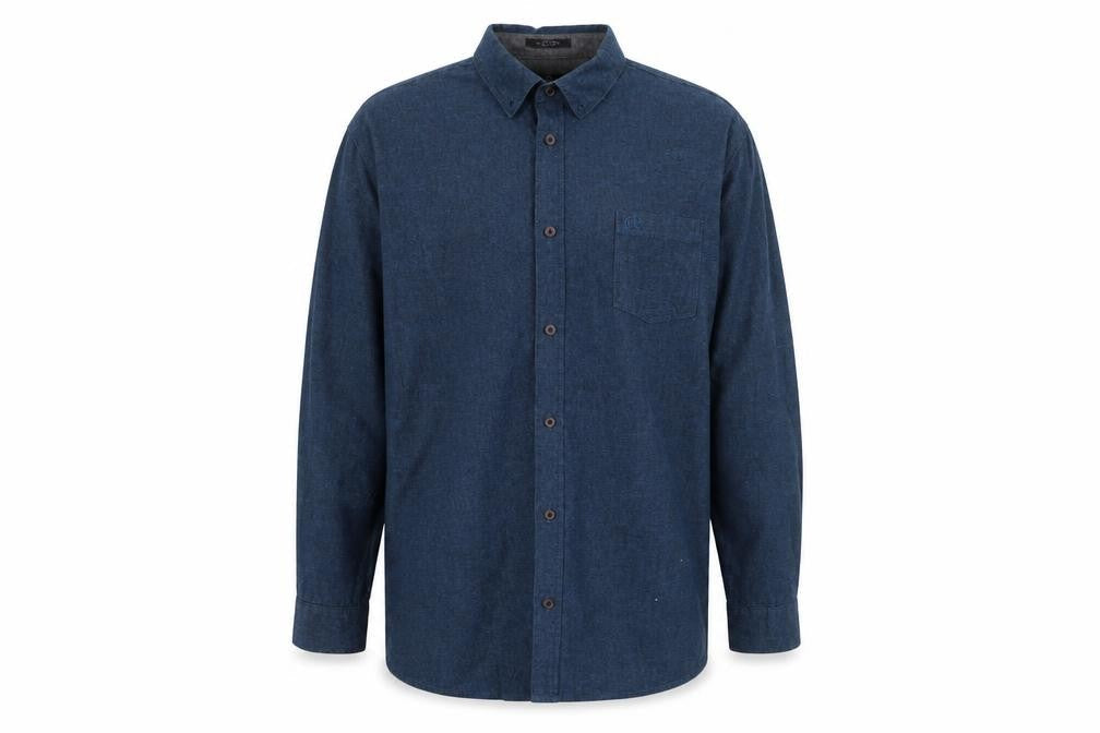 Mens UK Size XL Rhino Blue  Button-Up Long Sleeve Casual Shirt