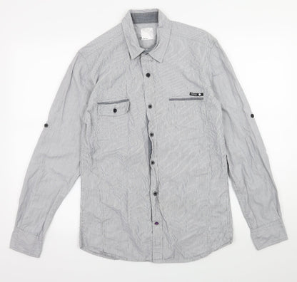 Mens UK Size M Crafted Grey  Button-Up Long Sleeve Casual Shirt