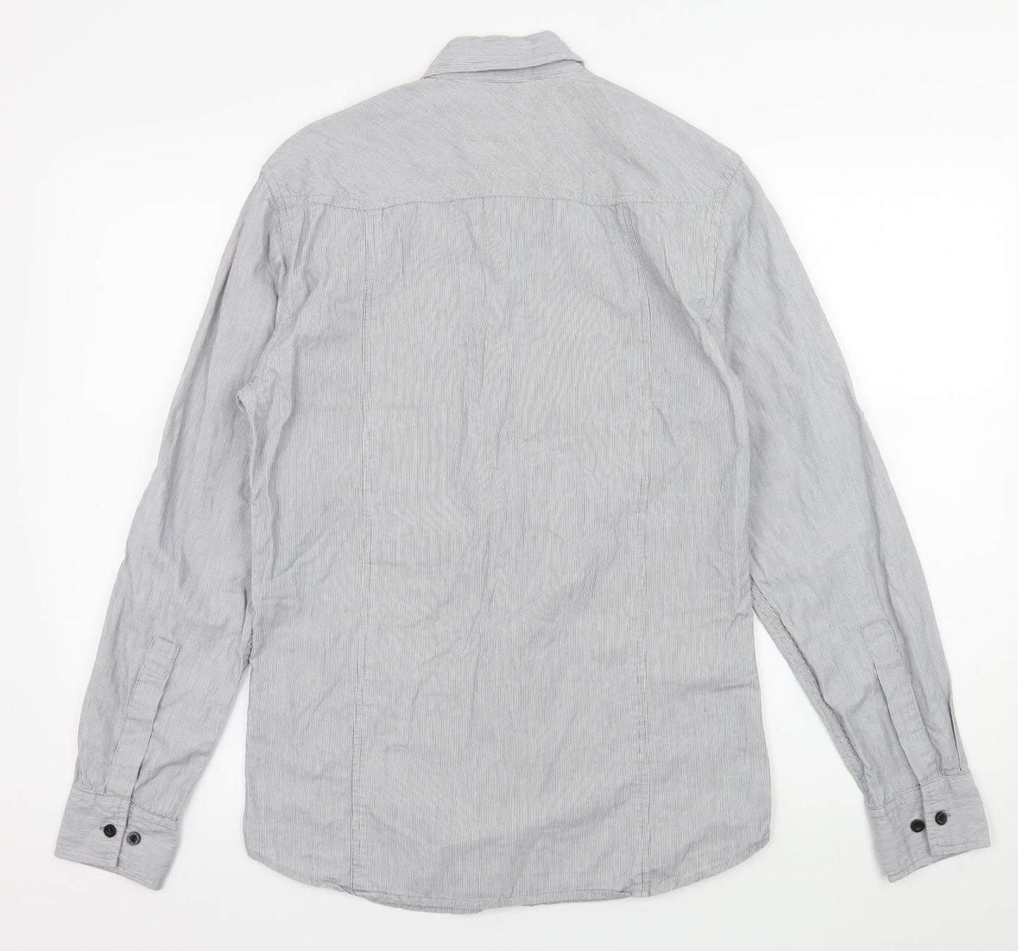 Mens UK Size M Crafted Grey  Button-Up Long Sleeve Casual Shirt