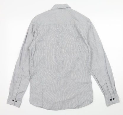 Mens UK Size M Crafted Grey  Button-Up Long Sleeve Casual Shirt