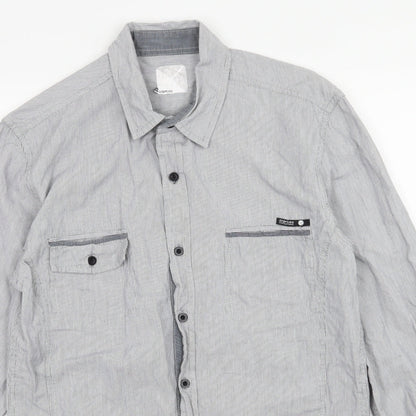 Mens UK Size M Crafted Grey  Button-Up Long Sleeve Casual Shirt