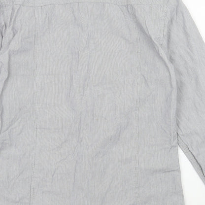 Mens UK Size M Crafted Grey  Button-Up Long Sleeve Casual Shirt