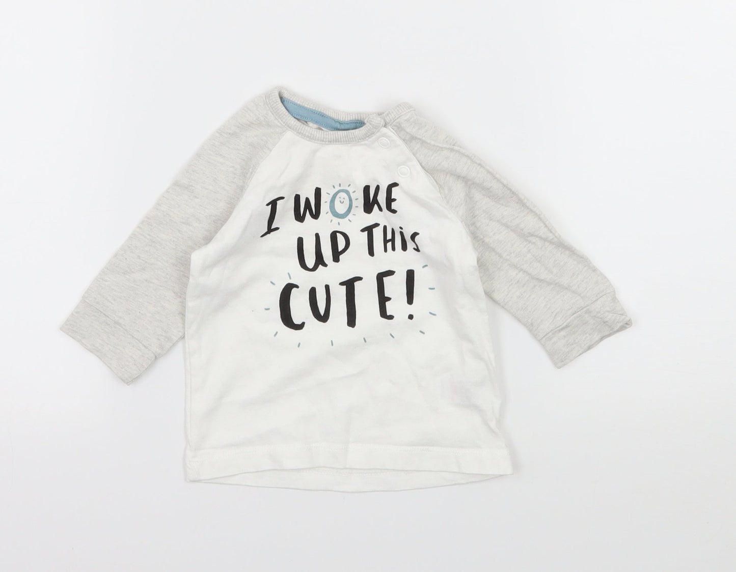 George Baby White  Jersey Basic T-Shirt Size 0-3 Months  - I Woke up Like this
